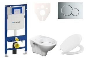 Cenovo zvýhodnený závesný WC set Geberit do ľahkých stien / predstenová montáž + WC Ceramia S-Line Pro 111.300.00.5NR2
