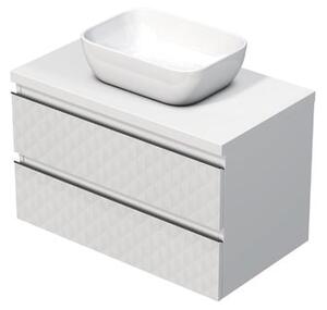 Kúpeľňová skrinka s krycou doskou SAT Cube Way 80x47,5x46 cm biela mat CUBE3D46802ZBKD