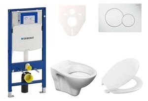 Cenovo zvýhodnený závesný WC set Geberit do ľahkých stien / predstenová montáž + WC Ceramia S-Line Pro 111.300.00.5NR1