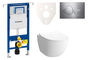 Cenovo zvýhodnený závesný WC set Geberit do ľahkých stien / predstenová montáž + WC VitrA VitrA Shift SIKOGES4N41