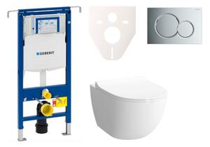 Cenovo zvýhodnený závesný WC set Geberit do ľahkých stien / predstenová montáž + WC VitrA VitrA Shift SIKOGES4N2