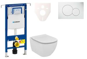 Cenovo zvýhodnený závesný WC set Geberit do ľahkých stien / predstenová montáž + WC Ideal Standard Tesi 111.355.00.5NE1