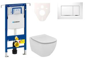 Cenovo zvýhodnený závesný WC set Geberit do ľahkých stien / predstenová montáž + WC Ideal Standard Tesi 111.355.00.5NE5