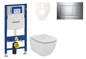 Cenovo zvýhodnený závesný WC set Geberit do ľahkých stien / predstenová montáž + WC Ideal Standard Tesi 111.300.00.5NE6