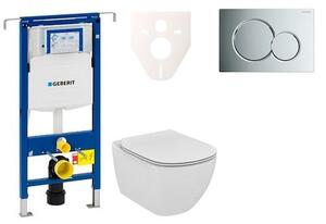 Cenovo zvýhodnený závesný WC set Geberit do ľahkých stien / predstenová montáž + WC Ideal Standard Tesi 111.355.00.5NE2