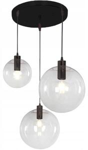 TooLight Stropné svietidlo Lassi Black 20 + 25 + 30 cm transparentné