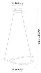 Závesný LED luster CASHMERE na lankách LED/40W/230V, pr. 59,5 cm, béžový