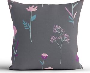 Bavlnená obliečka na vankúš Renforcé 40 × 40 cm - Vlčie maky tmavo šedé