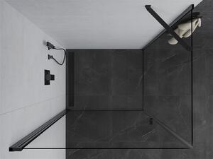 Mexen Pretoria sprchovací kút 90x70cm, 6mm sklo, čierny profil-číre sklo, 852-090-070-70-00