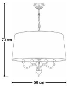 Brilagi - Luster na reťazi SONIA 3xE27/15W/230V pr. 56 cm krémová/patina