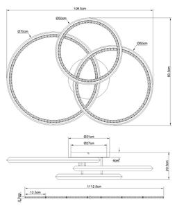 Globo 67329-72 - LED stmievateľné stropné svietidlo ALAINA 72W/230V 2700-6000K 50x75 cm+DO