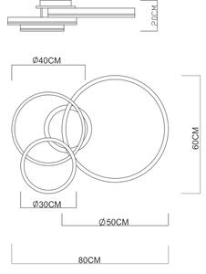 Globo 67260-72 - LED stmievateľné stropné svietidlo RUBIO 72W/230V 2700-6000K 60x80 cm+DO