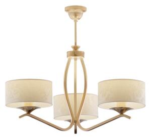 Brilagi - Luster na tyči SAPHIRE 3xE27/15W/230V pr. 66 cm krémová/zlatá/patina