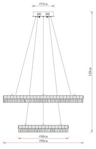 Globo 67387-72 - LED stmievateľný luster na lanku LAUREL 72W/230V priehľadné, s diaľkovým ovládaním
