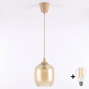 Brilagi - LED luster na lanku R GLASS 1xE27/60W/230V pr. 14 cm béžová/dymová hnedá