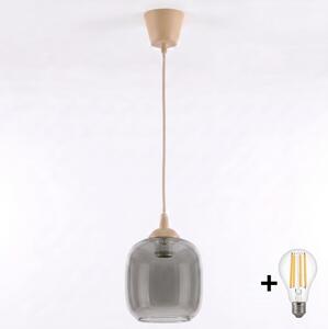 Brilagi - LED luster na lanku R GLASS 1xE27/60W/230V pr. 14 cm béžová/dymovo šedá
