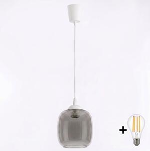 Brilagi - LED luster na lanku RETRO GLASS 1xE27/60W/230V pr. 14 cm biela/dymová sivá