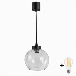 Brilagi - LED luster na lanku RETRO GLASS 1xE27/60W/230V pr. 25 cm čierna/číra