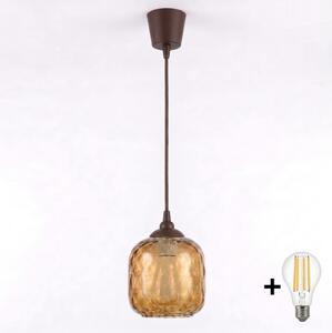 Brilagi - LED luster na lanku R GLASS 1xE27/60W/230V pr. 14 cm hnedá/dymová hnedá