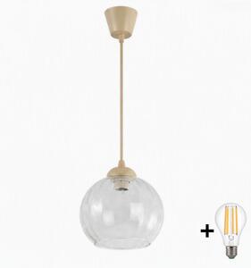 Brilagi - LED luster na lanku RETRO GLASS 1xE27/60W/230V pr. 25 cm béžová/číra