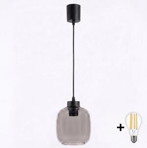 Brilagi - LED luster na lanku R GLASS 1xE27/60W/230V pr. 14 cm čierna/dymovošedá