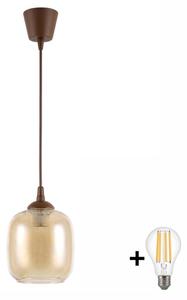 Brilagi - LED luster na lanku R GLASS 1xE27/60W/230V pr. 14 cm hnedá/dymovo-hnedá