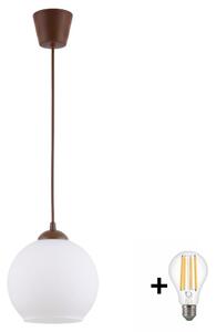 Brilagi - LED luster na lanku RETRO GLASS 1xE27/60W/230V pr. 15 cm hnedá/biela