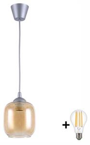 Brilagi - LED luster na lanku GLASS 1xE27/60W/230V pr. 14 cm strieborná/dymovo-hnedá