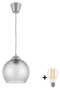 Brilagi - LED luster na lanku R GLASS 1xE27/60W/230V pr. 25 cm strieborná/dymovo-sivá