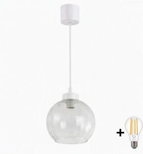 Brilagi - LED luster na lanku RETRO GLASS 1xE27/60W/230V pr. 25 cm biela/priehľadná