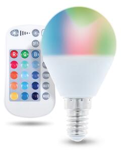Forever Light LED žiarovka E14, RGB+W, 5W, 250lm, G45, s diaľkovým ovládaním [RTV003566]