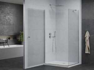 Mexen Pretoria, sprchovací kút 100 (dvere) x 120 (stena) cm, 6mm číre sklo, chrómový profil + biela sprchová vanička, 852-100-120-01-00-4010