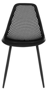 KONDELA Jedálenská stolička, čierna/plast/kov, TEGRA