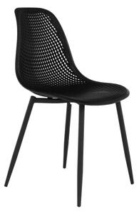 KONDELA Jedálenská stolička, čierna/plast/kov, TEGRA