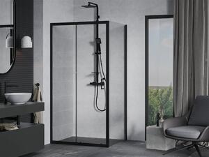 Mexen APIA, sprchový kút s posuvnými dverami 110 (dvere) x 70 (stena) cm, 5mm číre sklo, čierny profil, 840-110-070-70-00