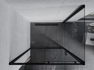 Mexen APIA, sprchový kút s posuvnými dverami 90 (dvere) x 70 (stena) cm, 5mm číre sklo, čierny profil, 840-090-070-70-00