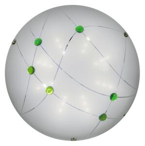 CLX Nástenné / stropné moderné LED osvetlenie SALVI, 10W, studená biela, 30cm, okrúhle, zelené