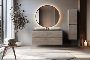 Skrinka pod umývadlo SIMPLE Dark oak | 120 cm