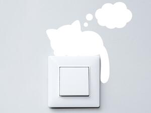 Nalepte.cz Mačka na vypínač nálepka na stenu 10 × 10 cm