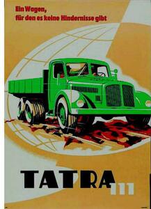 Tatra 111 - ceduľa 29cm x 20cm Plechová tabuľa