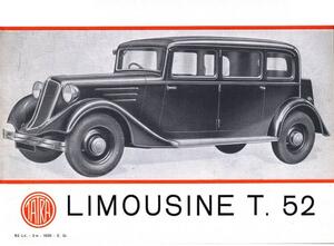 Limousine Tatra 52 - ceduľa 29cm x 20cm Plechová tabuľa