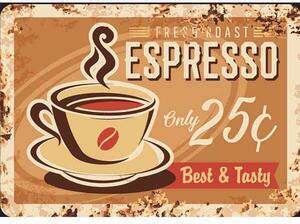 Ceduľa Coffee Espresso 30cm x 20cm Plechová tabuľa