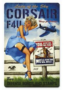 Corsair F4U Lady od the Sky - ceduľa 29cm x 20cm Plechová tabuľa
