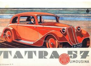 Tatra 57 Limousina - ceduľa 29cm x 20cm Plechová tabuľa