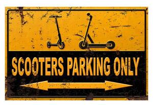 Parking - Scooters parking only - ceduľa 30cm x 20cm Plechová tabuľa