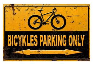 Parking - Bicykles parking only - ceduľa 30cm x 20cm Plechová tabuľa