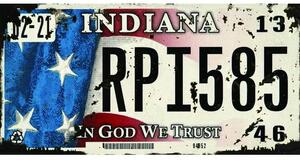 Ceduľa značka Indiana RPI585 30,5cm x 15,5cm Plechová tabuľa