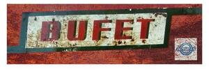 Bufet retro - ceduľa 30cm x 9cm Plechová tabuľa