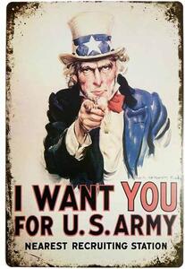 Ceduľa I Want You For U.S.Army 30cm x 20cm Plechová tabuľa