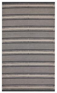 Vonkajší koberec béžová čierna recyklovaný materiál polypropylén 160 x 230 cm pásikavý vzor obdĺžnikový tvar moderný štýl exteriér